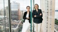 Stavroule Kousteni and Azra Raza standing together with a backdrop of the CUIMC campus.